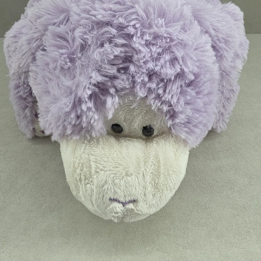 Pillow Pets Purple Plush Stuffed Animal Cow Night Time Sleeping Kids Child